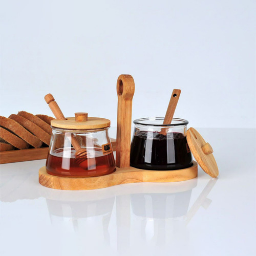  ظرف عسل و شکر جفتی چوبی دنیز کد 1010 | لوازم خانه و آشپزخانه نیکیا هوم 