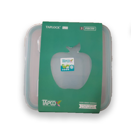  ظرف نگهدارنده 3 عددی طرح سیب سبز تاپکو کد 523 | لوازم خانه و آشپزخانه نیکیا هوم 