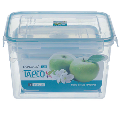 ظرف نگهدارنده 4 عددی طرح سیب سبز تاپکو کد 428 | لوازم خانه و آشپزخانه نیکیا هوم 